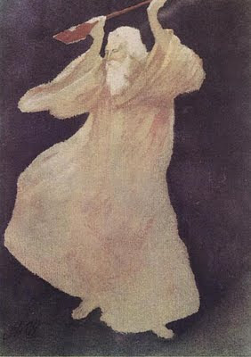 Rabindranath Tagore, as 'Baul' in Phalguni, 1916, by Abanindranath Tagore, from the Sahitya Akademi Centenary Volume